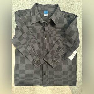 Old Navy toddler black checkered button down denim 5T NWT